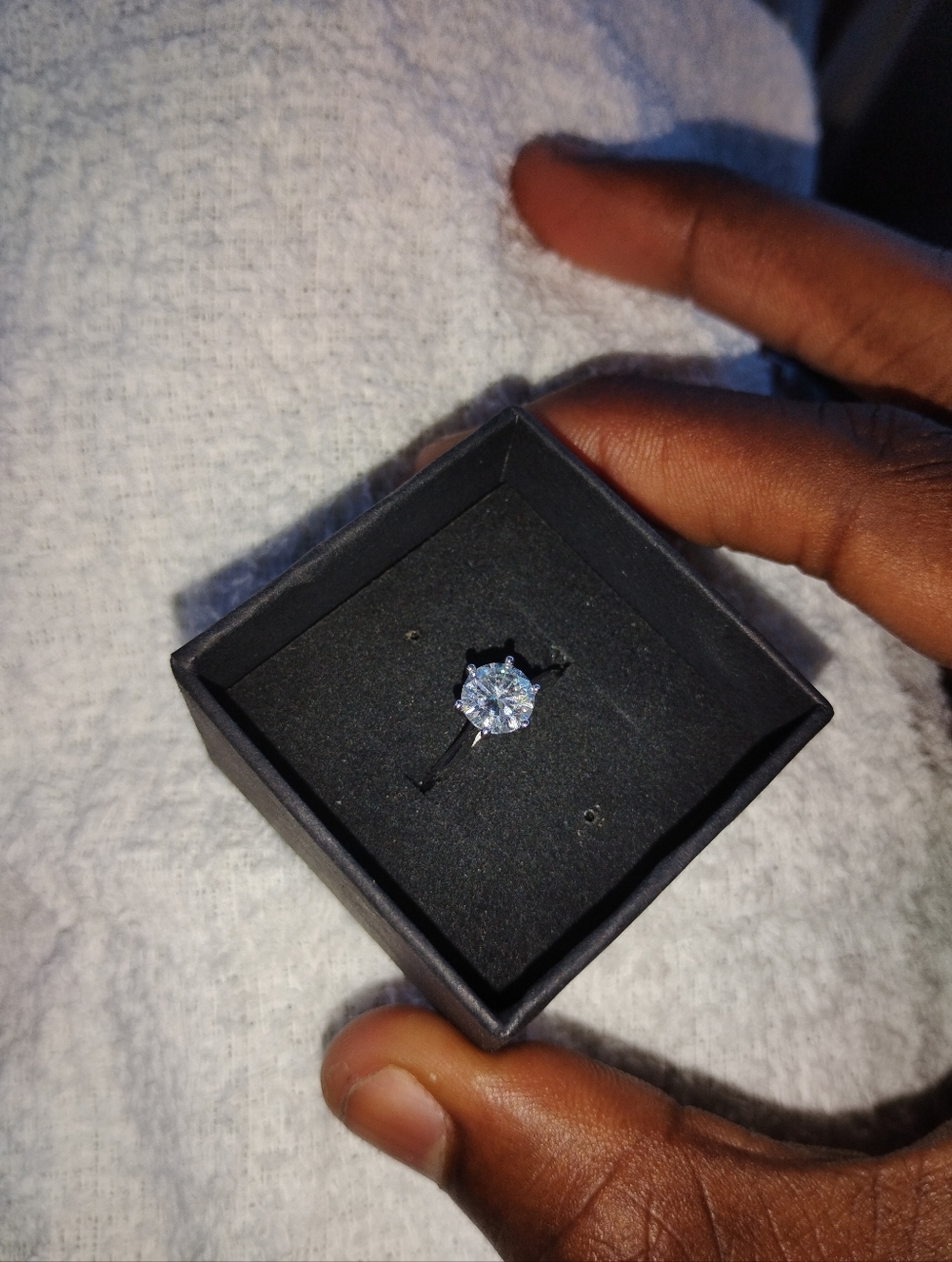 1 Ct Moissanite Engagement Ring – GRA Certified D/VVS1 – Adjustable 925 Silver